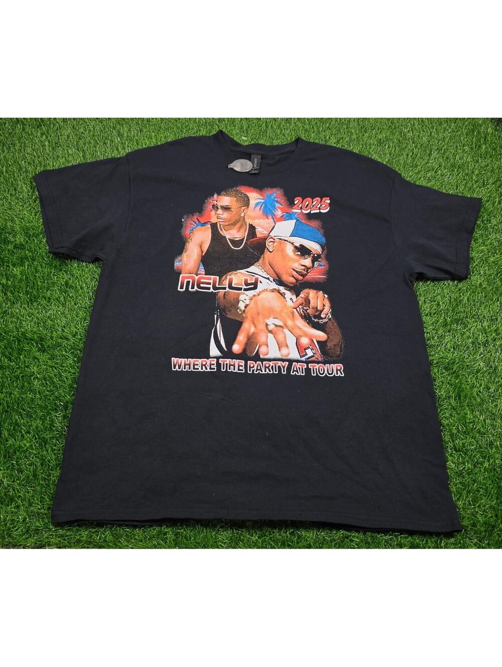 Nelly 2025 Where The Party At Tour Black Graphic T-Shirt XL